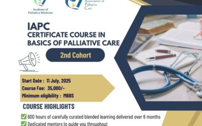 Applications invited for the IAPC Certificate Course in Basics of Palliative Care – 2nd Cohort
